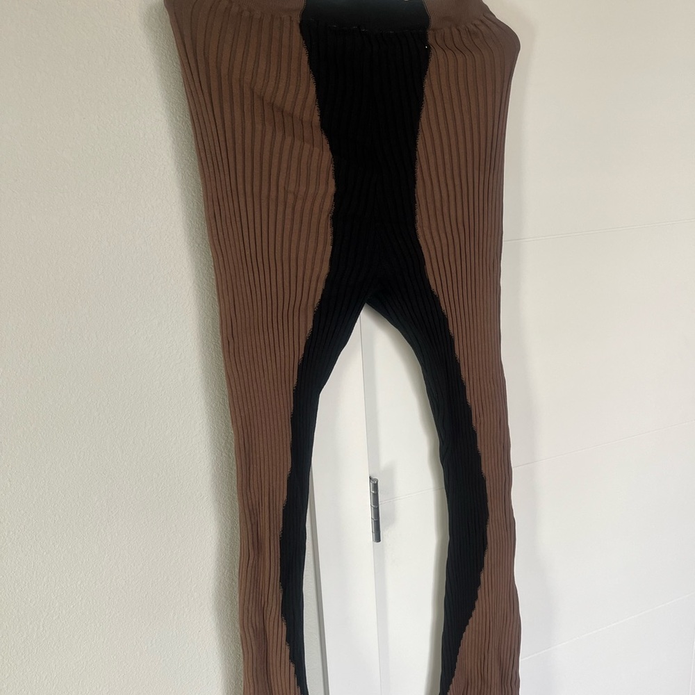 Brown and Black Ribbed Pants